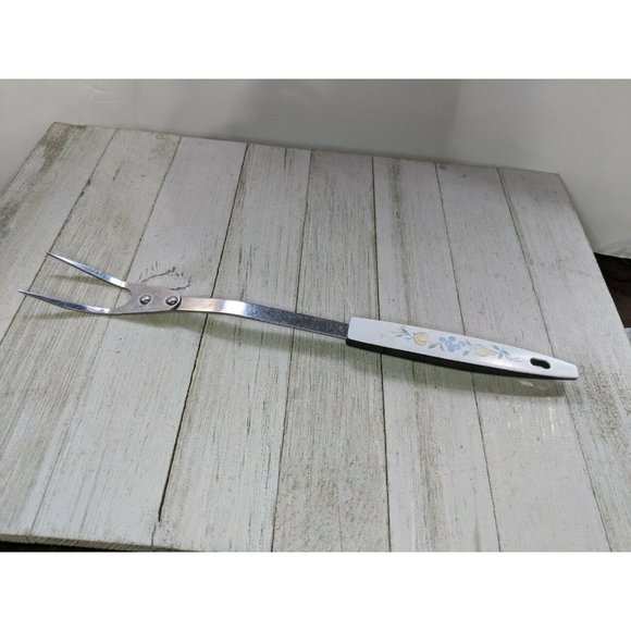 Veggies Handle #2 Stainless Steel Wide Meat Fork 12" USA Fruit Vintage - Picture 1 of 7